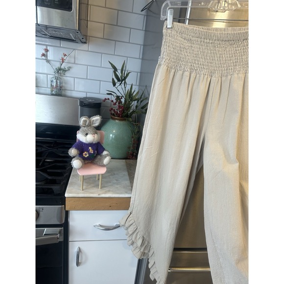 Gouchos Emery Rose SzS 100%cotton Tan Wide Leg Zand Waist Band 3.5 I 23 L32 NICE - Picture 6 of 11